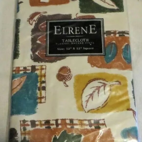 Erlrene Square Tablecloth New In Package 52 x52 Fall Leaf Pattern - Picture 1 of 3